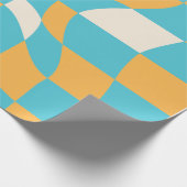 Groovy Daisy Floral Checkerboard, Y2K 90s Wrappin Cadeaupapier (Hoek)