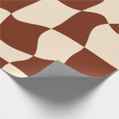 Groovy Daisy Floral Checkerboard, Y2K 90s Wrappin Cadeaupapier (Hoek)