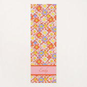 Groovy Daisy Floral Checkerboard, Y2K 90s Yogamat (Voorkant)