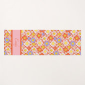 Groovy Daisy Floral Checkerboard, Y2K 90s Yogamat (Voorkant (horizontaal))