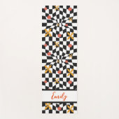 Groovy Daisy Floral Checkerboard, Y2K 90s Yogamat (Voorkant)