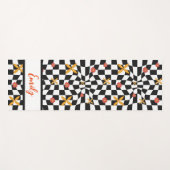 Groovy Daisy Floral Checkerboard, Y2K 90s Yogamat (Voorkant (horizontaal))