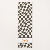 Groovy Daisy Floral Checkerboard, Y2K 90s Yogamat (Voorkant)