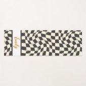 Groovy Daisy Floral Checkerboard, Y2K 90s Yogamat (Voorkant (horizontaal))