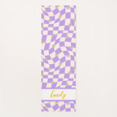 Groovy Daisy Floral Checkerboard, Y2K 90s Yogamat (Voorkant)