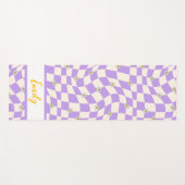 Groovy Daisy Floral Checkerboard, Y2K 90s Yogamat (Voorkant (horizontaal))