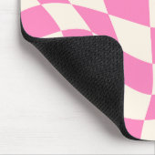 Groovy Daisy Floral Heart Checkerboard, Y2K 90s Muismat (Hoek)