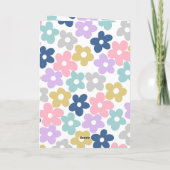 Groovy Daisy Flowers Retro Boho Floral Bedankkaart (Achterkant)