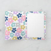 Groovy Daisy Flowers Retro Boho Floral Bedankkaart (Binnen)