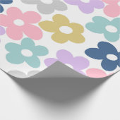 Groovy Daisy Flowers Retro Boho Floral Cadeaupapier (Hoek)
