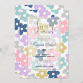 Groovy Daisy Flowers Retro Boho Floral Kaart (Voorkant / Achterkant)