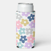 Groovy Daisy Flowers Retro Boho Floral Seltzer Blikjeskoeler (Seltzer Voorkant)