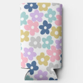 Groovy Daisy Flowers Retro Boho Floral Seltzer Blikjeskoeler (Achterkant)