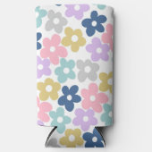 Groovy Daisy Flowers Retro Boho Floral Seltzer Blikjeskoeler (Voorkant)