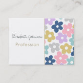 Groovy Daisy Flowers Retro Boho Floral Visitekaartje (Voorkant)