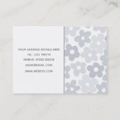 Groovy Daisy Flowers Retro Gray Boho Floral Visitekaartje (Achterkant)