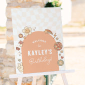 Groovy Daisy Girl Verjaardagsfeest Welkomstbord Poster