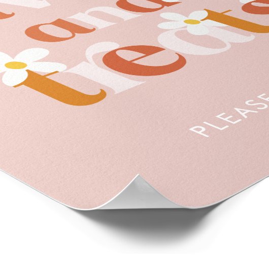 Groovy Daisy Modern Boho Verjaardagsgunsten & Trak Poster (Hoek)