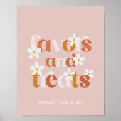 Groovy Daisy Modern Boho Verjaardagsgunsten & Trak Poster (Voorkant)