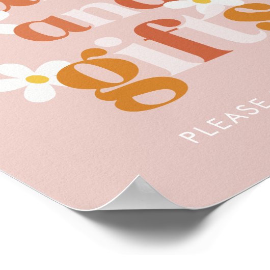 Groovy Daisy Modern Boho Verjaardagskaarten & Gesc Poster (Hoek)