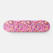 Groovy Daisy Paisley BoHo Watercolor Fuchsia Persoonlijk Skateboard (Horizontaal)