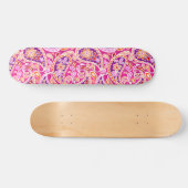 Groovy Daisy Paisley BoHo Watercolor Fuchsia Persoonlijk Skateboard (Horizontaal)