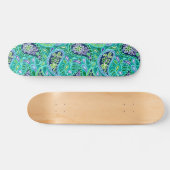 Groovy Daisy Paisley BoHo Waterverf Teal Persoonlijk Skateboard (Horizontaal)