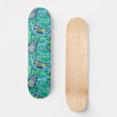 Groovy Daisy Paisley BoHo Waterverf Teal Persoonlijk Skateboard (Voorkant)