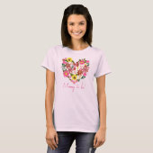 Groovy Daisy Pink Flower hart mama om te zijn T-shirt (Voorkant volledig)