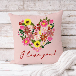 Groovy Daisy Pink Flower hart Valentijn Holiday Kussen