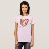 Groovy Daisy Pink Flower hart Valentijn Holiday T-shirt (Voorkant volledig)