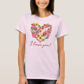 Groovy Daisy Pink Flower hart Valentijn Holiday T-shirt (Voorkant)