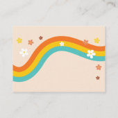 Groovy Daisy Rainbow Retro Boeken voor Baby shower Informatiekaartje (Achterkant)