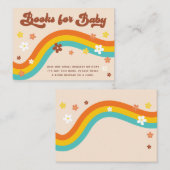 Groovy Daisy Rainbow Retro Boeken voor Baby shower Informatiekaartje (Voorkant / Achterkant)