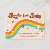 Groovy Daisy Rainbow Retro Boeken voor Baby shower Informatiekaartje (Voorkant)