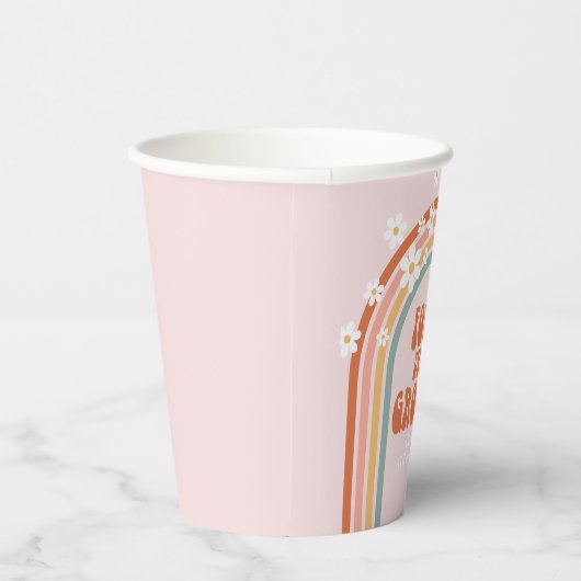 Groovy daisy rainbow - vierde verjaardag Papieren Papieren Bekers (Rechts)