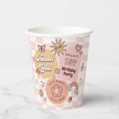 Groovy Daisy Retro 1e verjaardagsfeestje Papieren Bekers (Voorkant)