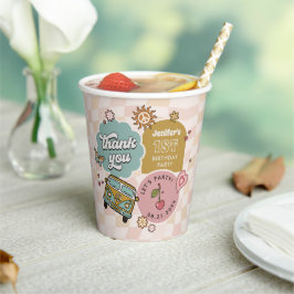 Groovy Daisy Retro 1e verjaardagsfeestje Papieren Bekers