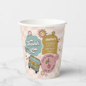 Groovy Daisy Retro 1e verjaardagsfeestje Papieren Bekers (Voorkant)