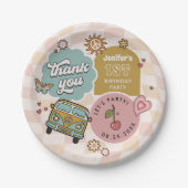 Groovy Daisy Retro 1e verjaardagsfeestje Papieren Bordje (Voorkant)