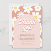 Groovy Daisy Retro verjaardagsfeestje Bedankkaart (Voorkant)