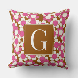 Groovy Daisy Toss - Bruin, Heet Roze & Wit Kussen
