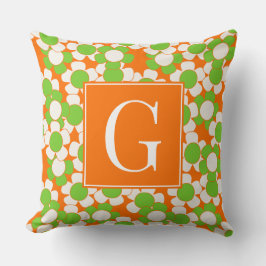 Groovy Daisy Toss - Limoen, Oranje & Wit Kussen