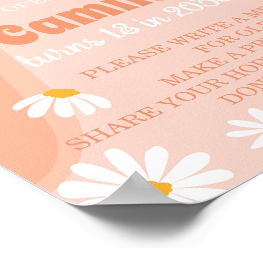 Groovy Daisy Verjaardag Tijd Capsule Poster (Hoek)