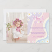 Groovy Daisy Verjaardags Foto Bedankkaart (Voorkant)