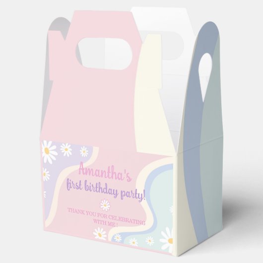 Groovy Daisy Verjaardagsfeestje Favor Box Bedankdoosjes (Geopend)