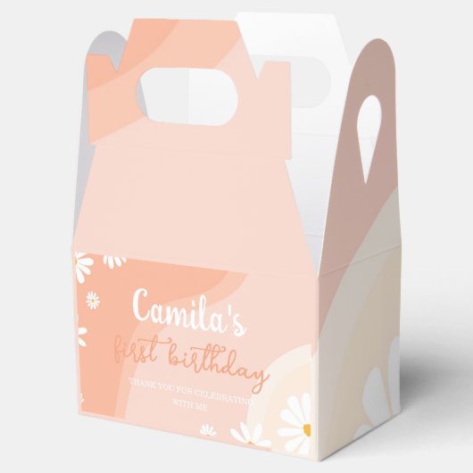 Groovy Daisy Verjaardagsfeestje Favor Box Bedankdoosjes (Geopend)