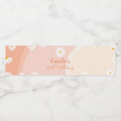 Groovy Daisy Verjaardagsfeestje Waterfles Label Etiket (Enkel label)