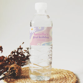 Groovy Daisy Verjaardagsfeestje Waterfles Label Etiket