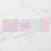 Groovy Daisy Verjaardagsfeestje Waterfles Label Etiket (Enkel label)